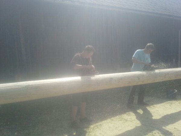 Maibaum hobeln am 25.04.2015